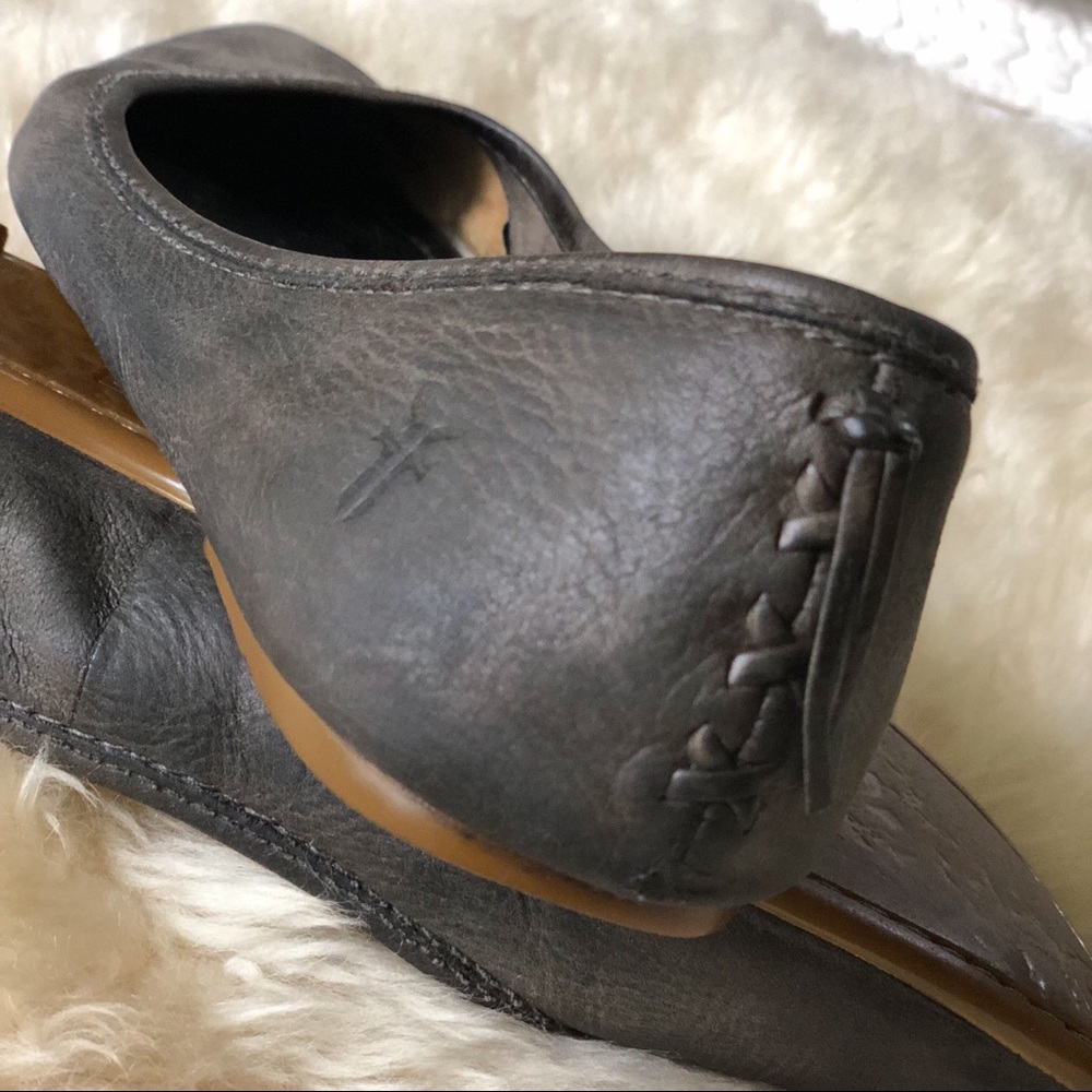 Frye Regina Ballet Flats Gray 8.5